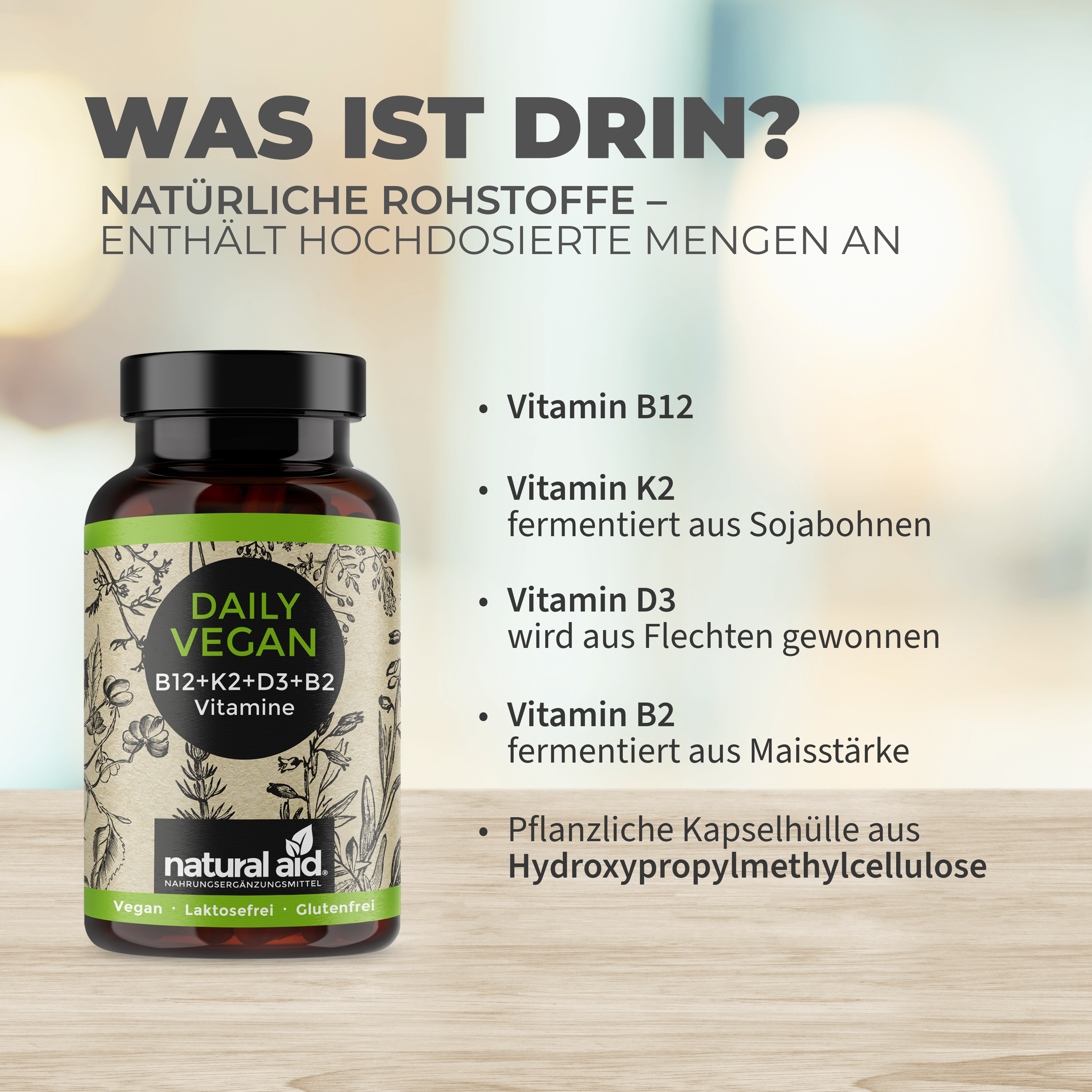 Daily Vegan B12+K2+D3+B2
