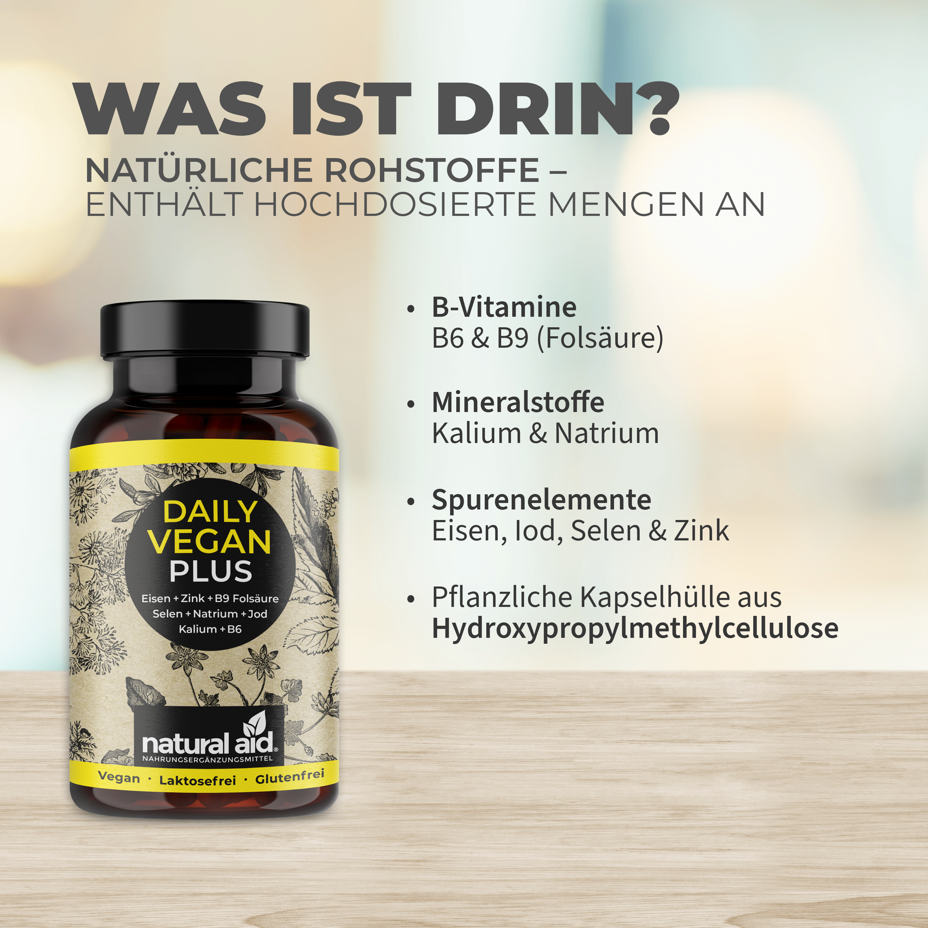 Daily Vegan PLUS Dose – veganes Multivitamin Nahrungsergänzungsmittel - Bild 5
