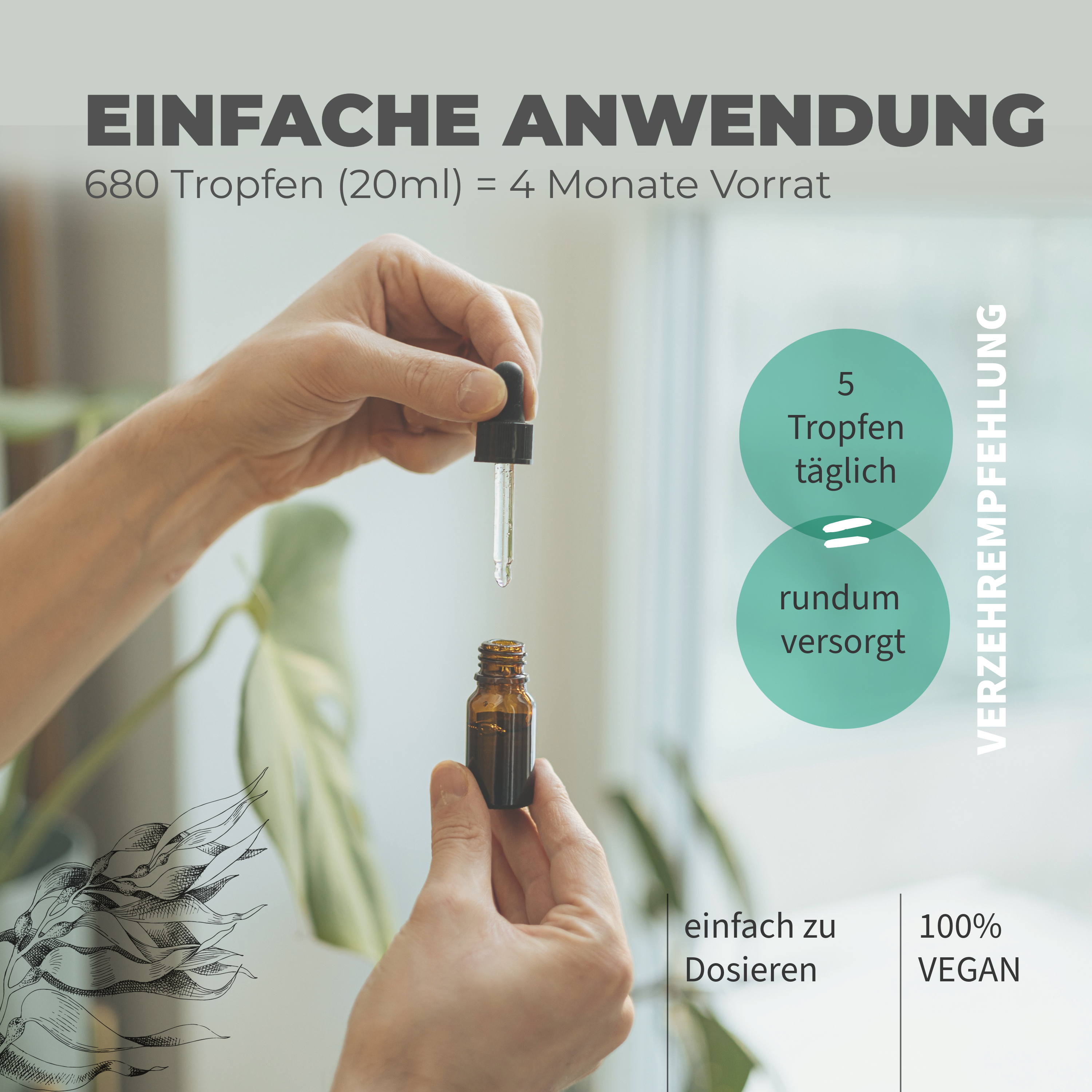 Daily Vegan Omega 3 Kapseln – veganes Algenöl mit DHA und EPA - Bild 6